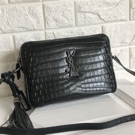 ysl crocodile bag silver